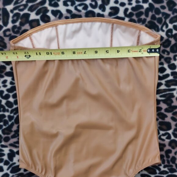Forever 21 Tan Faux Leather Tube Bodysuit - Picture 4 of 4